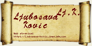 Ljubosava Ković vizit kartica